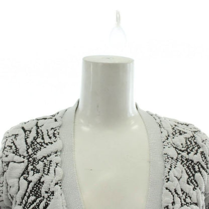 Balenciaga Cardigan Knit Nylon Long Sleeve All Over Pattern 36 S White Black XZ