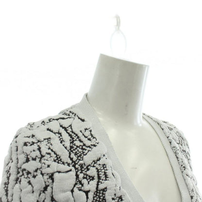Balenciaga Cardigan Knit Nylon Long Sleeve All Over Pattern 36 S White Black XZ