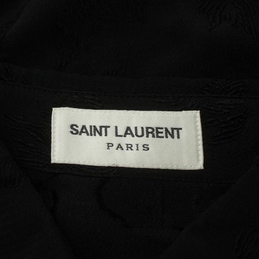 Saint Laurent Paris Shirt Dress Silk 3/4 Sleeve Raglan Sleeve Knee Length