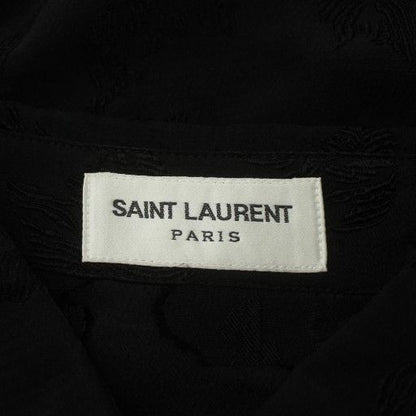 Saint Laurent Paris Shirt Dress Silk 3/4 Sleeve Raglan Sleeve Knee Length