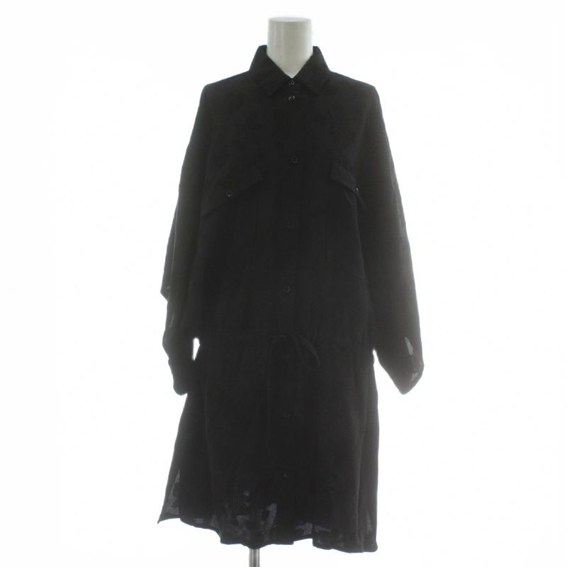 Saint Laurent Paris Shirt Dress Silk 3/4 Sleeve Raglan Sleeve Knee Length