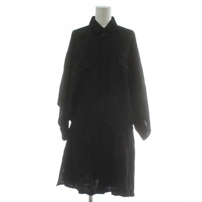 Saint Laurent Paris Shirt Dress Silk 3/4 Sleeve Raglan Sleeve Knee Length