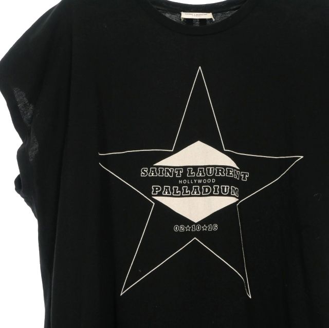 Saint Laurent Paris 16AW Palladium Star Print T-shirt Cut And Sewn S Black
