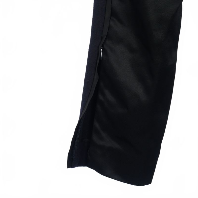 Celine Front And Back Switching Slim Wool Pants Slacks 34 Navy Black