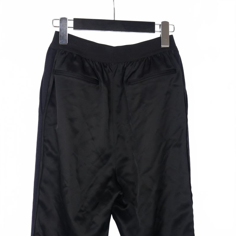 Celine Front And Back Switching Slim Wool Pants Slacks 34 Navy Black