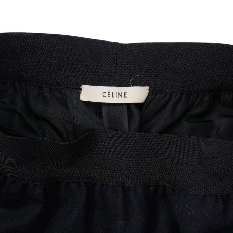 Celine Front And Back Switching Slim Wool Pants Slacks 34 Navy Black