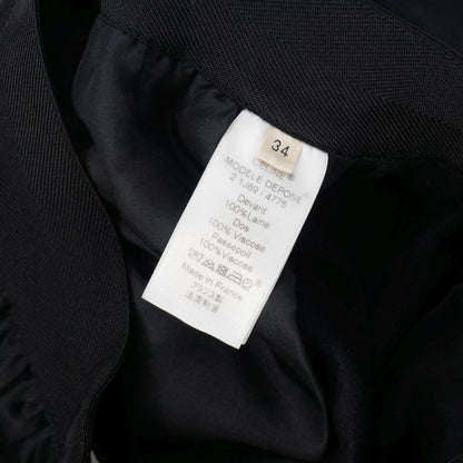 Celine Front And Back Switching Slim Wool Pants Slacks 34 Navy Black