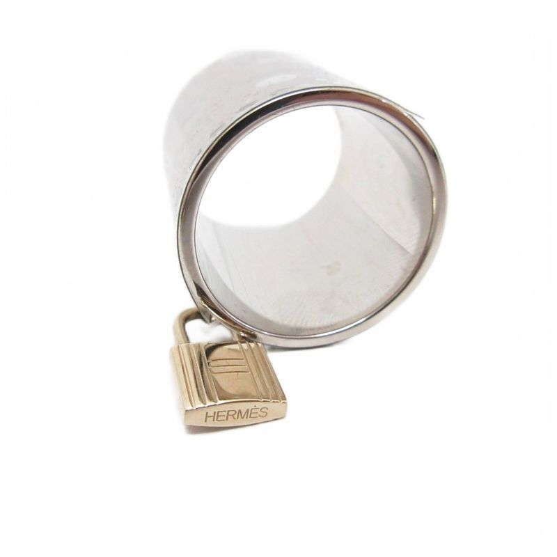 Hermes Scarf Ring Cadena Lock Charm Silver Gold • WY
