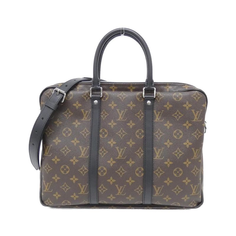 Louis Vuitton Monogram Macassar Porte Documin Voyage PM M52005 Bag