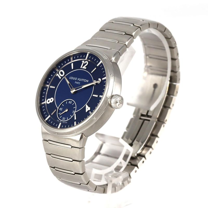 Louis Vuitton Tambour Automatic Steel Blue W1st20 SS Automatic Winding