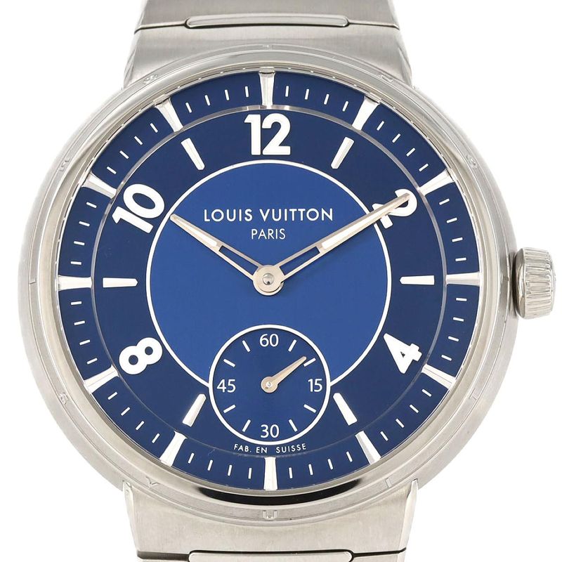 Louis Vuitton Tambour Automatic Steel Blue W1st20 SS Automatic Winding