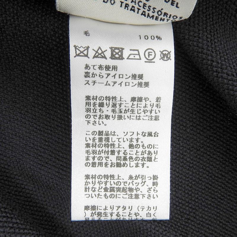 Hermes Wool Stitch French Sleeve Knit Tops Women's Navy 36