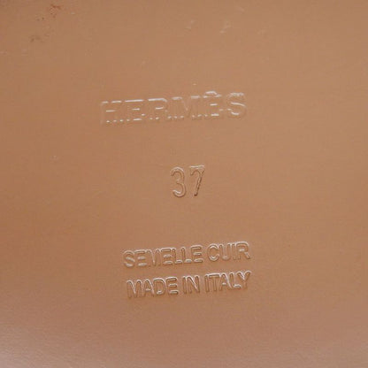 Hermes Gallery H Motif Leather Thong Sandals Women's Brown 37