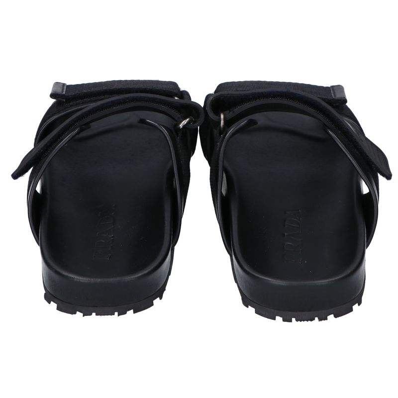 Prada []2x3002 Velcro Leather Slide Sandals 6 1 2