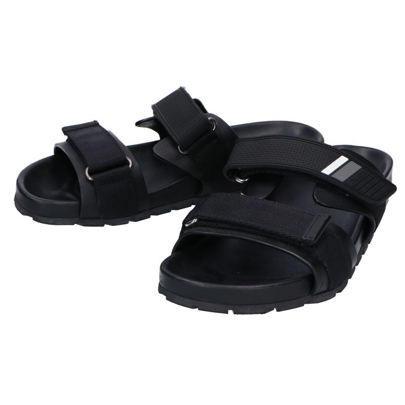 Prada []2x3002 Velcro Leather Slide Sandals 6 1 2