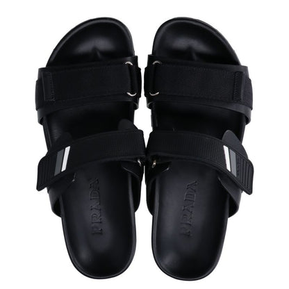 Prada []2x3002 Velcro Leather Slide Sandals 6 1 2