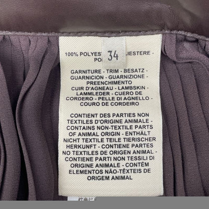 Hermes 21AW Brown Leather Belt Pleated Long Skirt 34