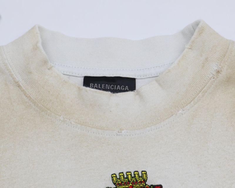 Balenciaga [made In 22 Years] 739028 Distressed Short Sleeve T-shirt L