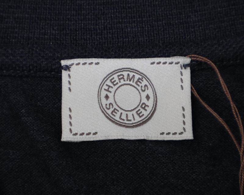 Hermes Charcoal Gray Cotton 100 Serie Botan Short Sleeve Polyshirt S