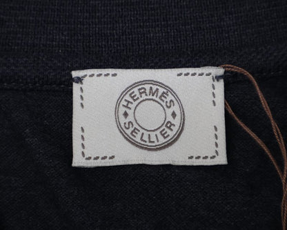 Hermes Charcoal Gray Cotton 100 Serie Botan Short Sleeve Polyshirt S