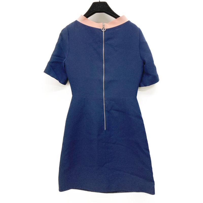 Gucci 453979 Navy X Pink Ribbon Tie One Piece 36