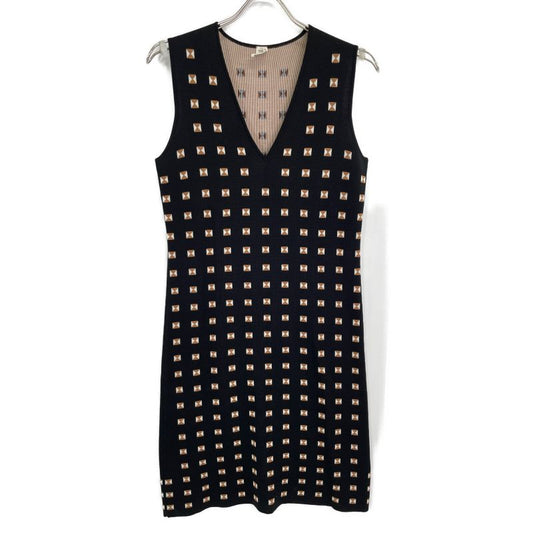 Hermes Black Silk Medall No Sleeve One Piece 36