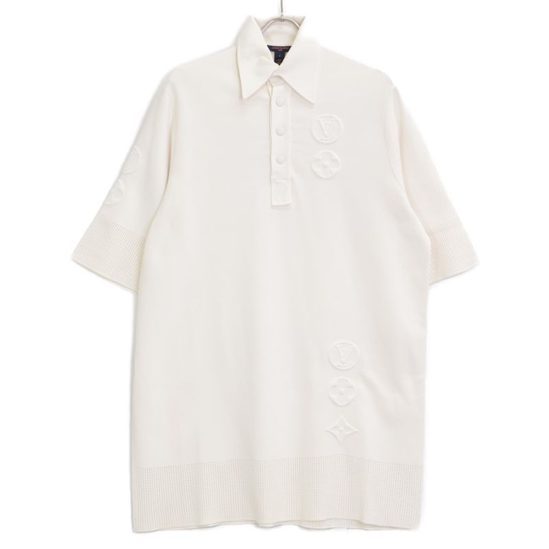 Louis Vuitton 22 Years Cotton Logo Emboss X Mesh Short Sleeve Poro One Piece