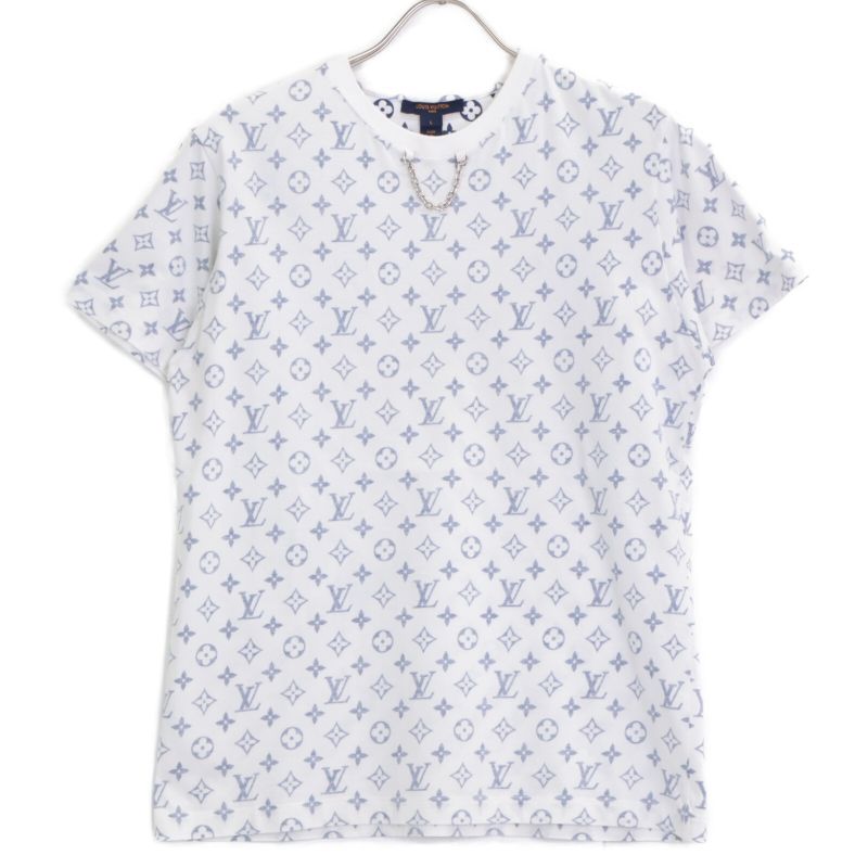 Louis Vuitton White X Blue 1a8qdi Escal Printed T-shirt L