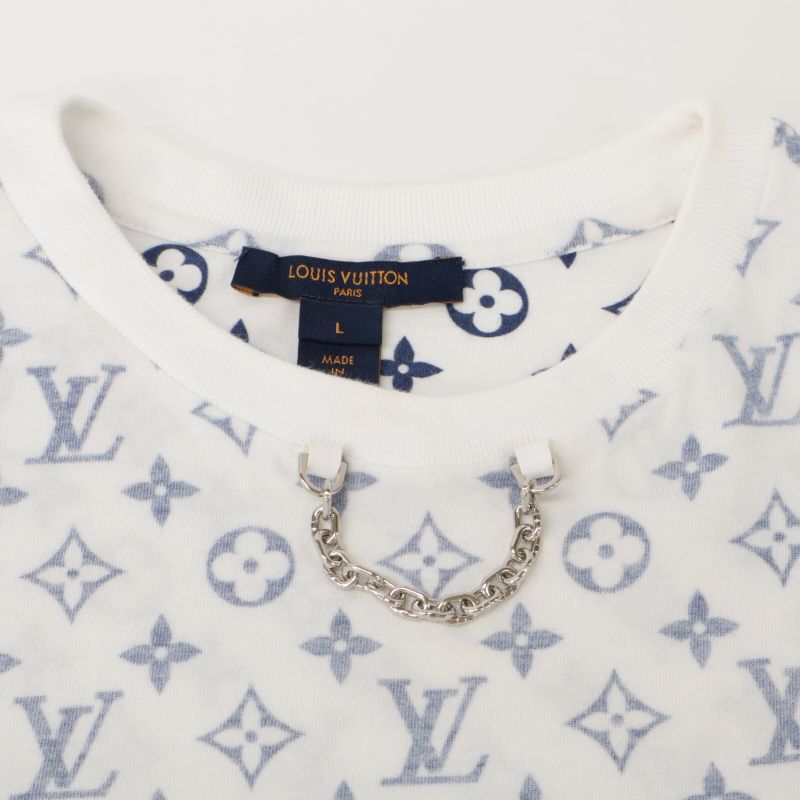 Louis Vuitton White X Blue 1a8qdi Escal Printed T-shirt L