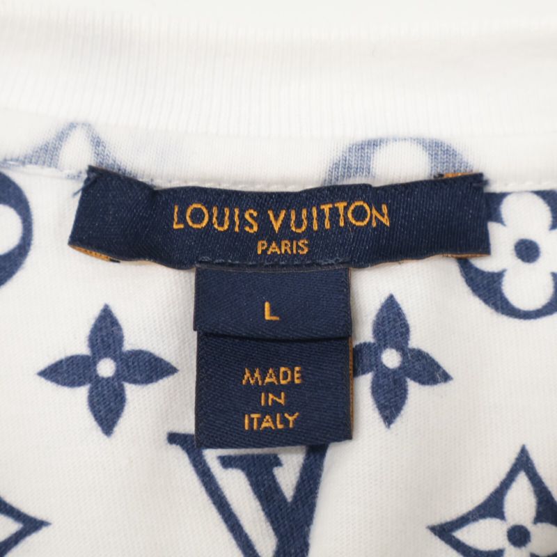 Louis Vuitton White X Blue 1a8qdi Escal Printed T-shirt L