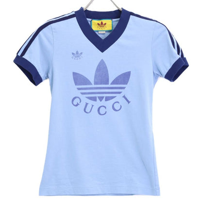 Gucci Xadidasadidas []693636 Xjebz Logo Print V-neck Short Sleeve T-shirt XXS