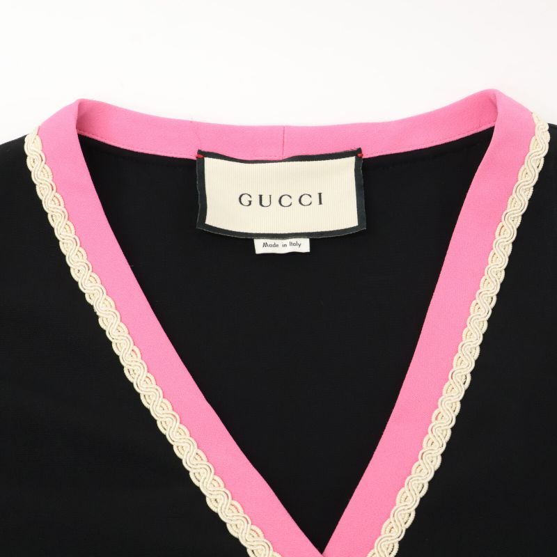 Gucci []577114 Design Piping GG Button Sleeveless 36