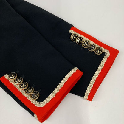 Gucci 19 Year Made 493517 Black GG Button Fox Embroidery Tailored Jacket 36