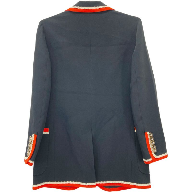 Gucci 19 Year Made 493517 Black GG Button Fox Embroidery Tailored Jacket 36