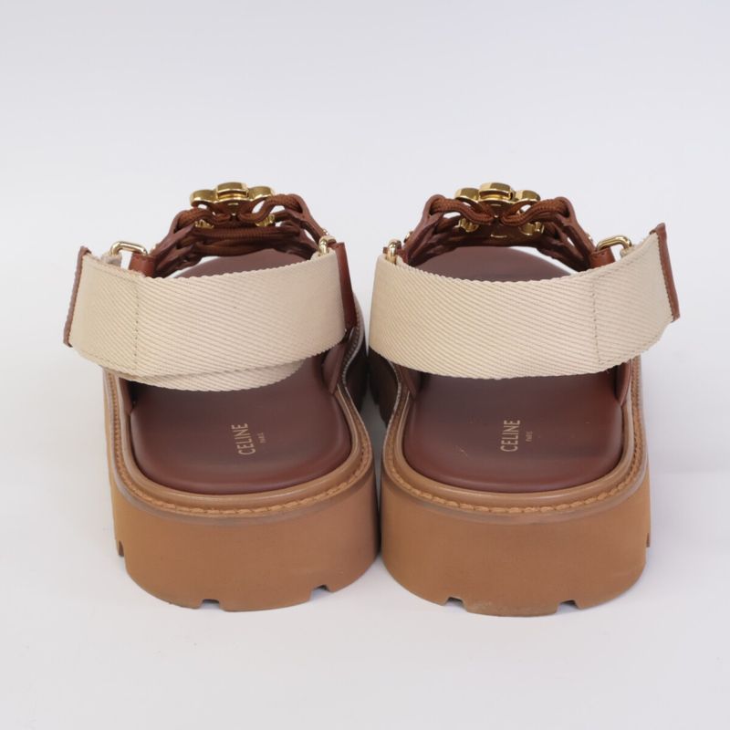Celine []billy Chunky Sandals Calfskin & Textile 36