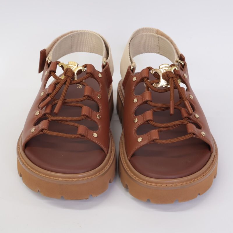 Celine []billy Chunky Sandals Calfskin & Textile 36