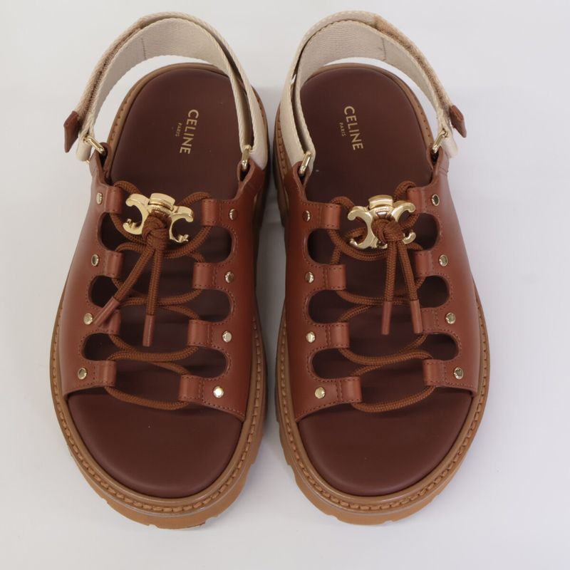 Celine []billy Chunky Sandals Calfskin & Textile 36