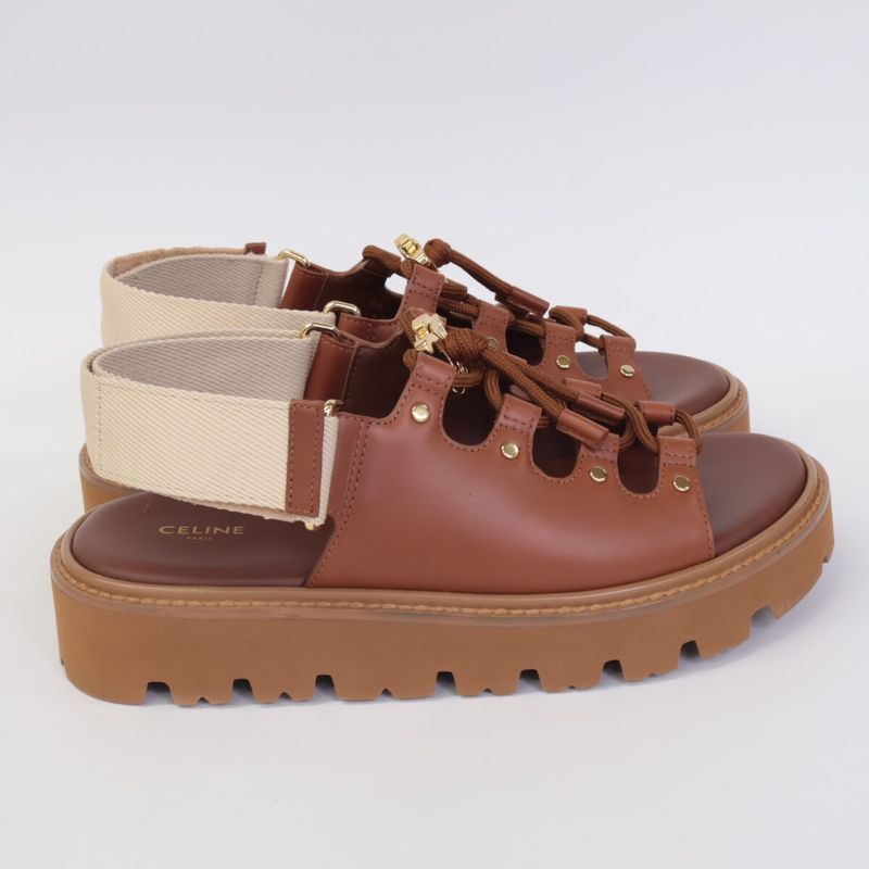 Celine []billy Chunky Sandals Calfskin & Textile 36