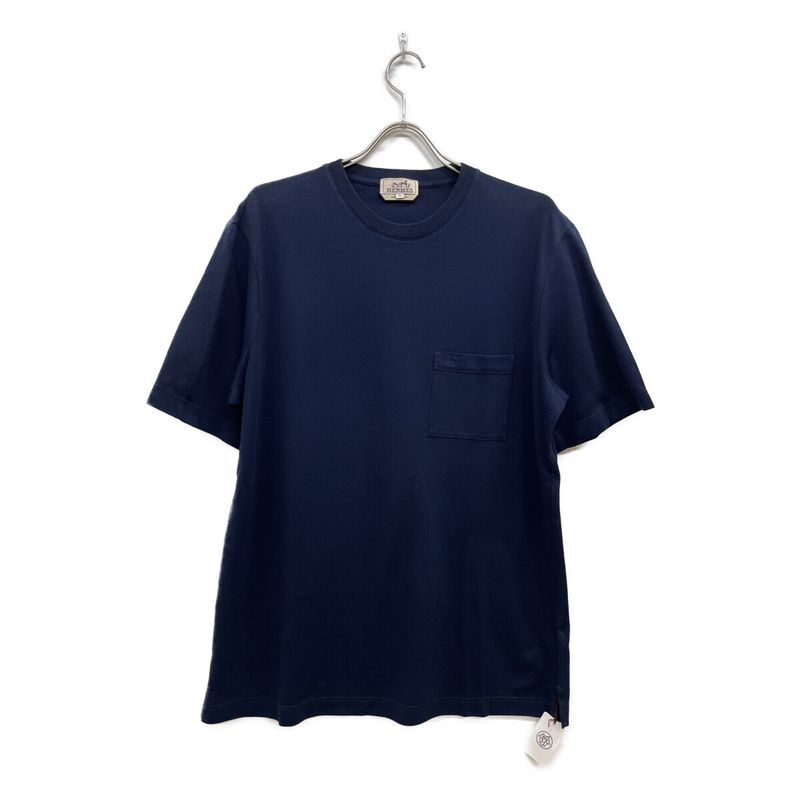 Hermes Navy Cotton Pocket T-shirt XL