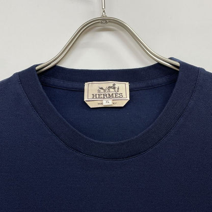 Hermes Navy Cotton Pocket T-shirt XL