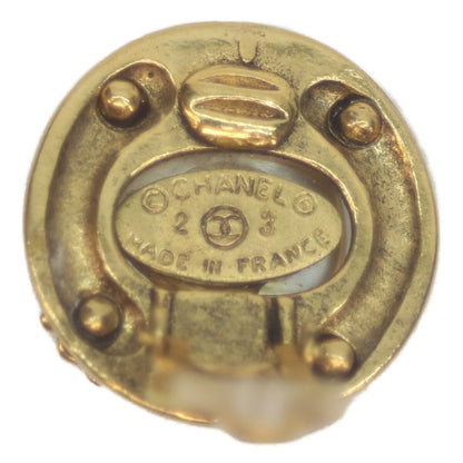 Chanel 23 GP Pearl Round Earring Gold