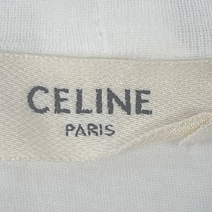 Celine X237370e White Logo Print T-shirt XS