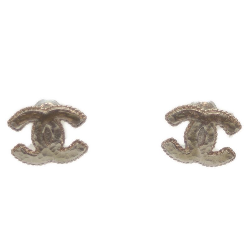 Chanel 12A Silver Coco Mark Earrings Silver Accessories Ladies