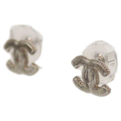 Chanel 12A Silver Coco Mark Earrings Silver Accessories Ladies