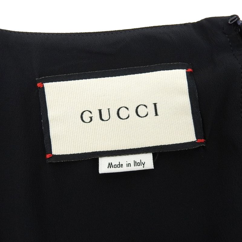 Gucci G Logo Silk Blend Wool Dress Women's Black 40 631484 40