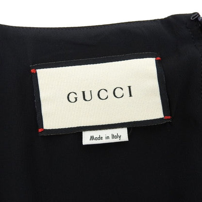 Gucci G Logo Silk Blend Wool Dress Women's Black 40 631484 40