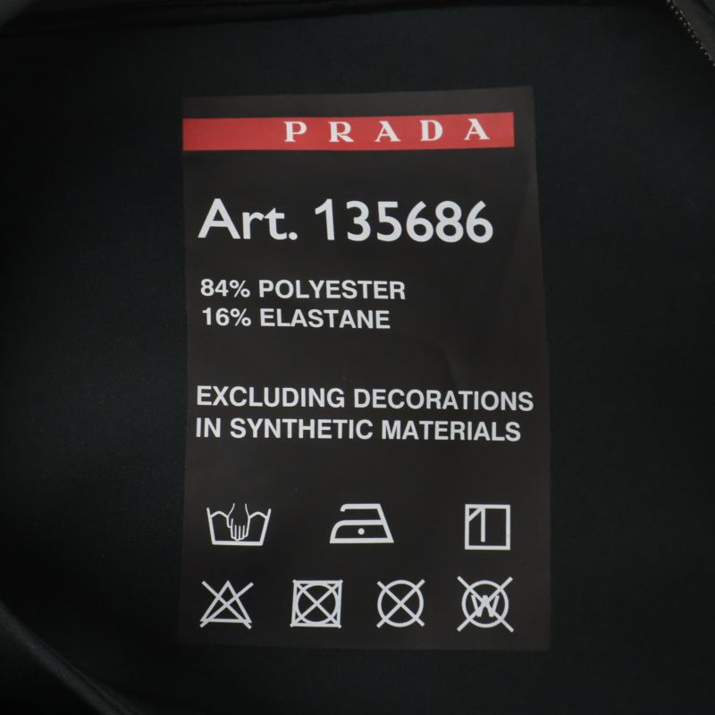 Prada Sports Black 135686 Linea Rossa Cropped Pull Over XS