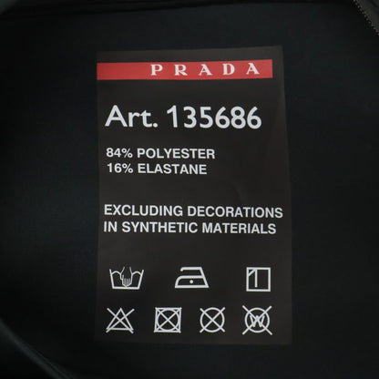 Prada Sports Black 135686 Linea Rossa Cropped Pull Over XS