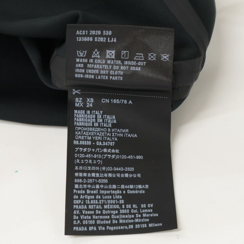 Prada Sports Black 135686 Linea Rossa Cropped Pull Over XS