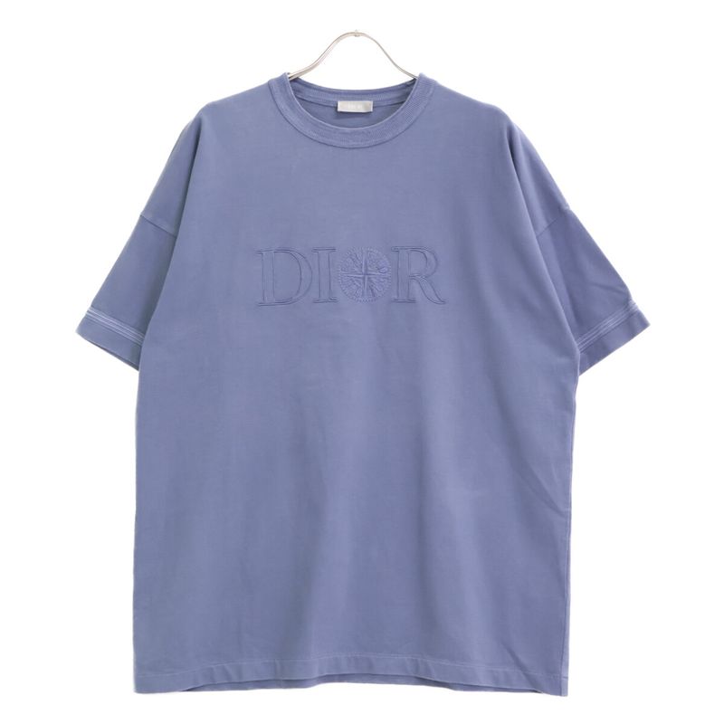 DIOR [×stone Island] Blue Logo Short Sleeve T-shirt M
